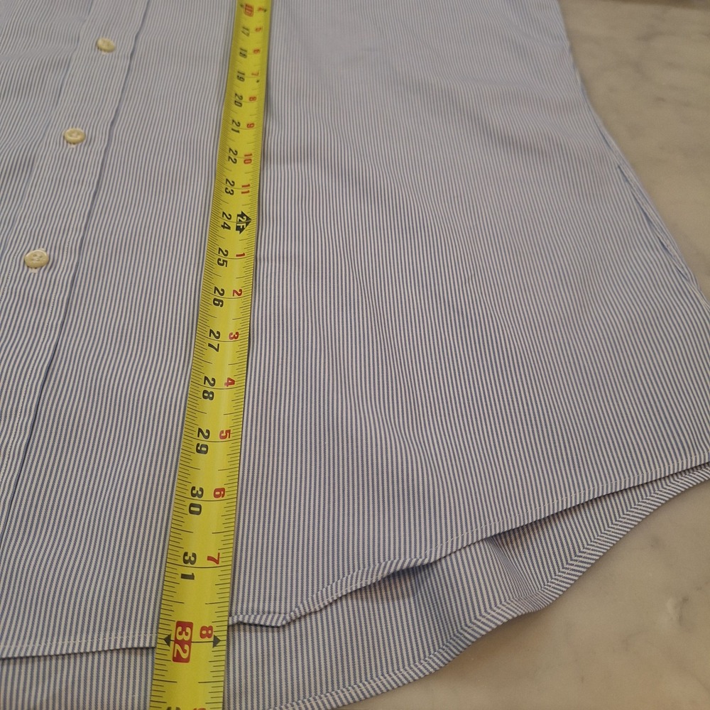 Polo Ralph Lauren Buttondown Shirt  XL Blue Striped Longsleeve Multi Color Logo - Picture 6 of 10
